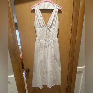 House of CB White Midi Dress with Deep V